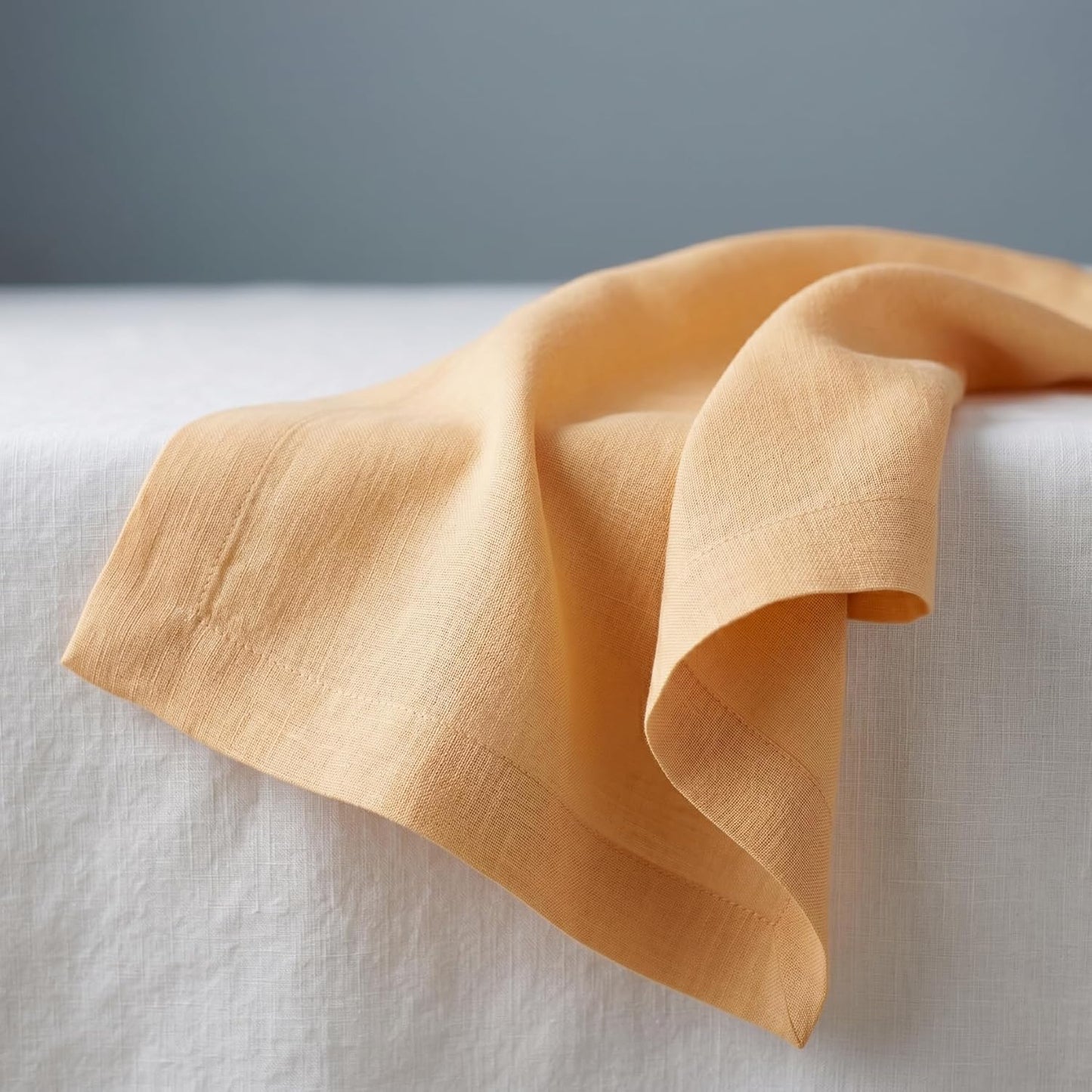 Solino Home Linen Napkins Set of 4-100% Pure Linen Peach Dinner Napkins Cloth 20 x 20 Inch for Spring, Summer - Fete, Handcrafted and Machine Washable