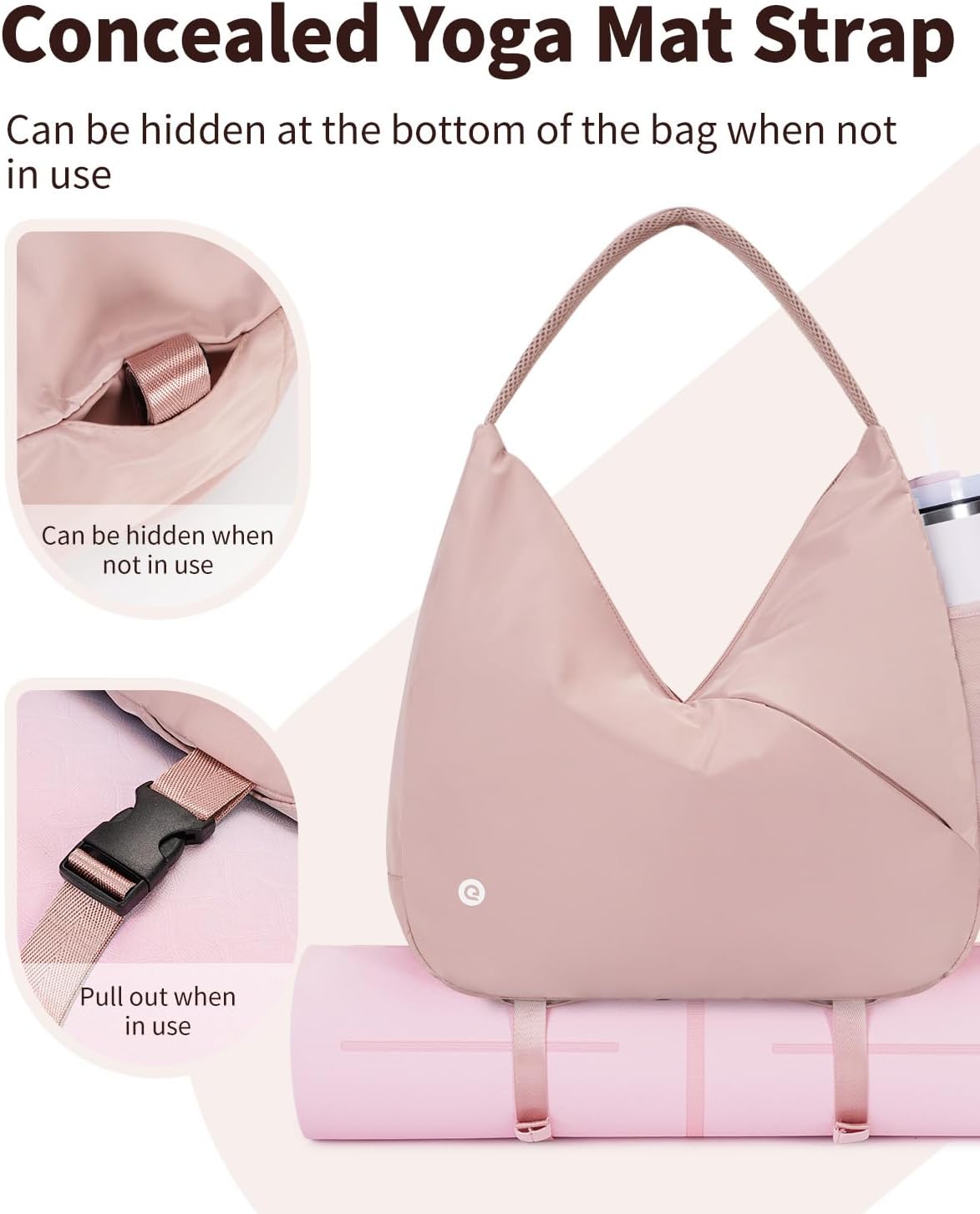 Ceneda Large Gym Bag for Women with Hidden Yoga Mat Holder & Shoe Compartment & Wet Pocket, Sports Duffle Bag for Travel