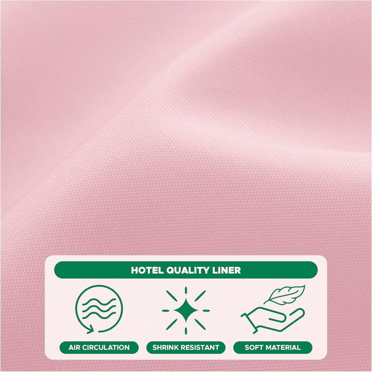 Fabric Shower Curtain Liner 72x72 Inch-Pink Standard Size Shower Liners