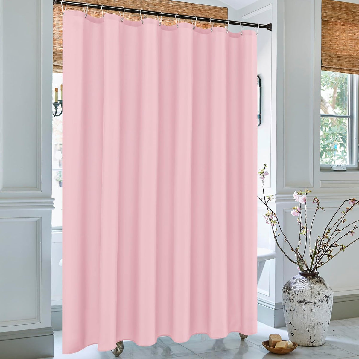 Fabric Shower Curtain Liner 72x72 Inch-Pink Standard Size Shower Liners