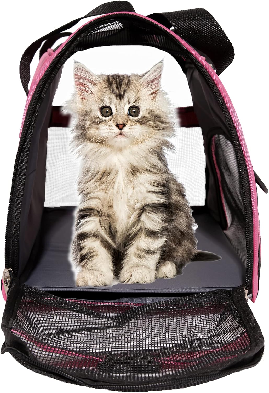 Cat Carrier for Cats Soft-Sided Travel Pat Carrier for Cat with Wooden Padding Board Airline Approved Lightweight Comfortable Cat Bag for Puppy Small Pets (Small, Pink)