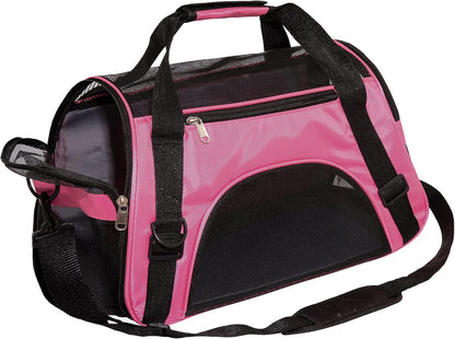 Cat Carrier for Cats Soft-Sided Travel Pat Carrier for Cat with Wooden Padding Board Airline Approved Lightweight Comfortable Cat Bag for Puppy Small Pets (Small, Pink)