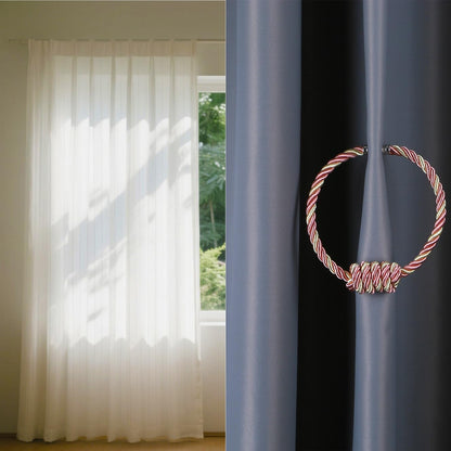Magnetic Curtain Tiebacks-Handmade Woven Tie-Backs,Mix Pink,4P