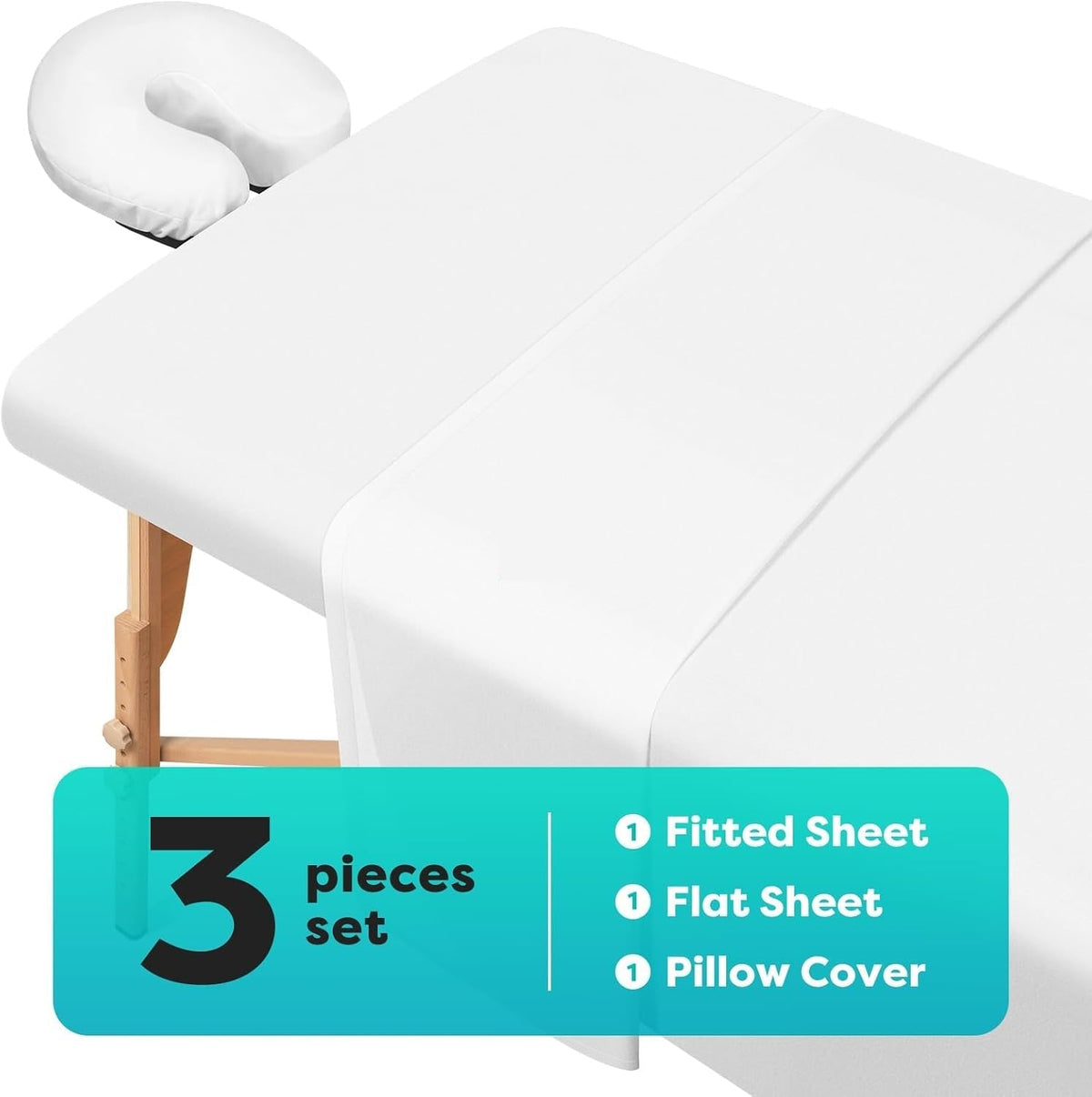 Ultra Soft Egyptian Cotton Massage Table Sheets Set 3 Piece Set - Contains Massage Table Cover, Massage Fitted Sheet, and Massage Face Rest Cover (Stripe, Peach)