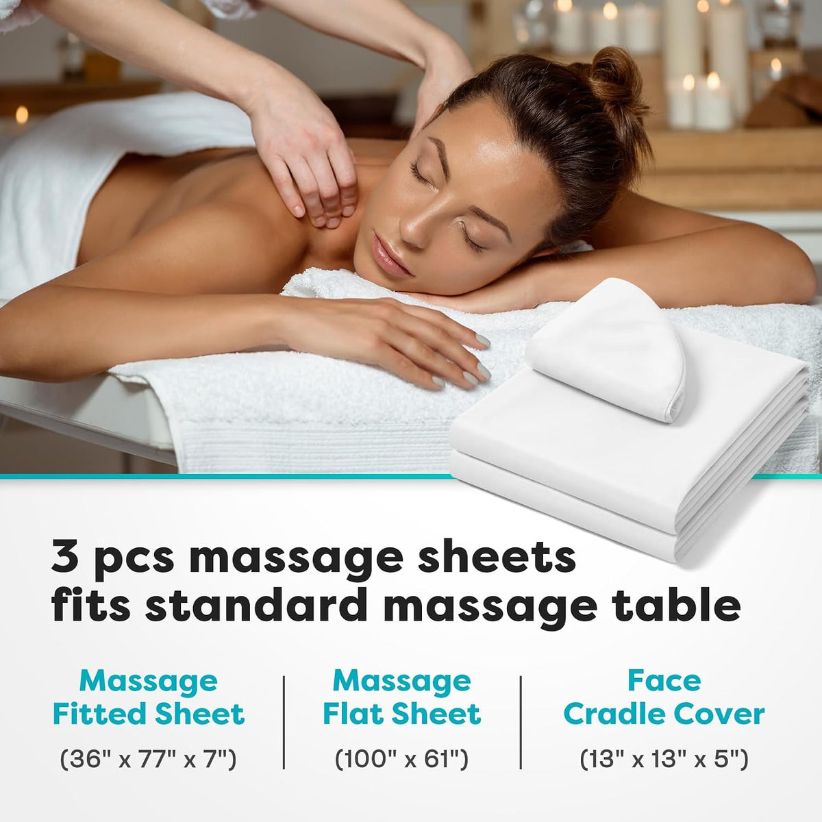 Ultra Soft Egyptian Cotton Massage Table Sheets Set 3 Piece Set - Contains Massage Table Cover, Massage Fitted Sheet, and Massage Face Rest Cover (Stripe, Peach)