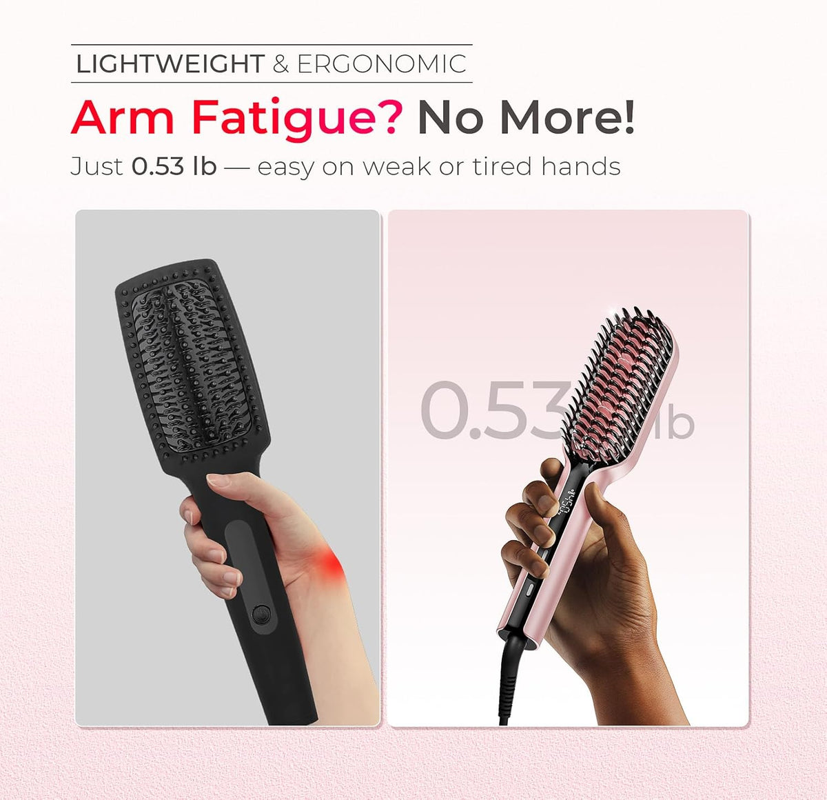 TYMO Hair Straightener Brush Upgraded Ionic Compact Straightening Brush
