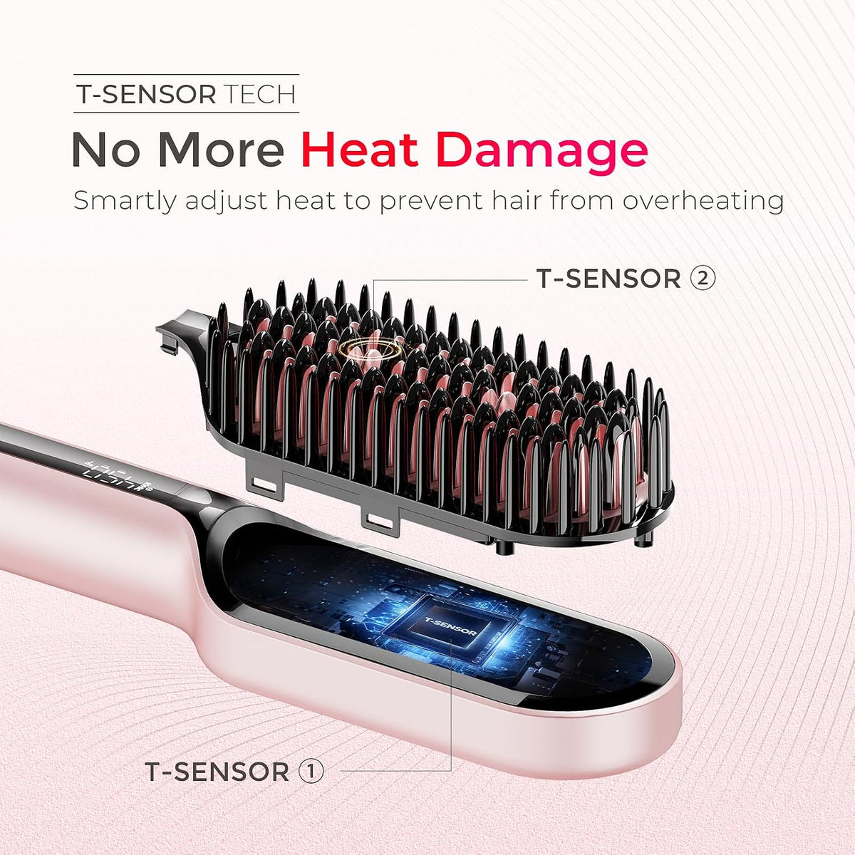 TYMO Hair Straightener Brush Upgraded Ionic Compact Straightening Brush