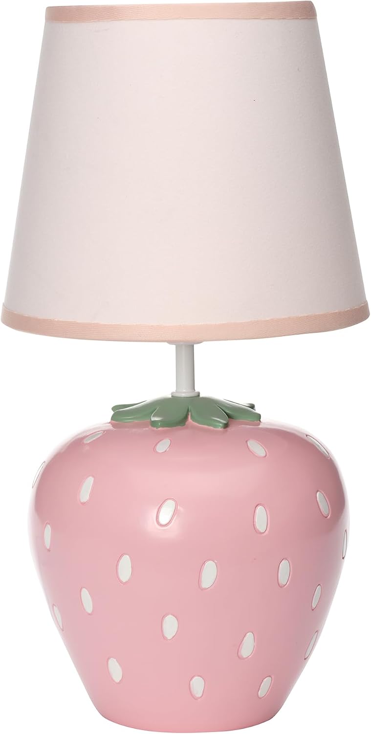 Bedtime Originals Flower Power Hand-Painted Custom Strawberry Lamp with Shade