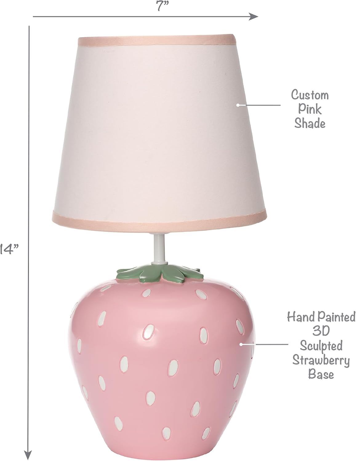 Bedtime Originals Flower Power Hand-Painted Custom Strawberry Lamp with Shade