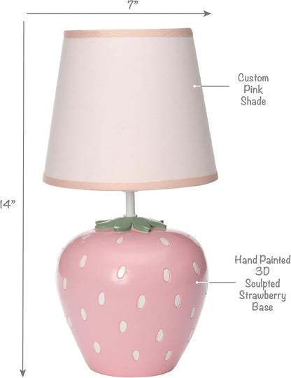 Bedtime Originals Flower Power Hand-Painted Custom Strawberry Lamp with Shade