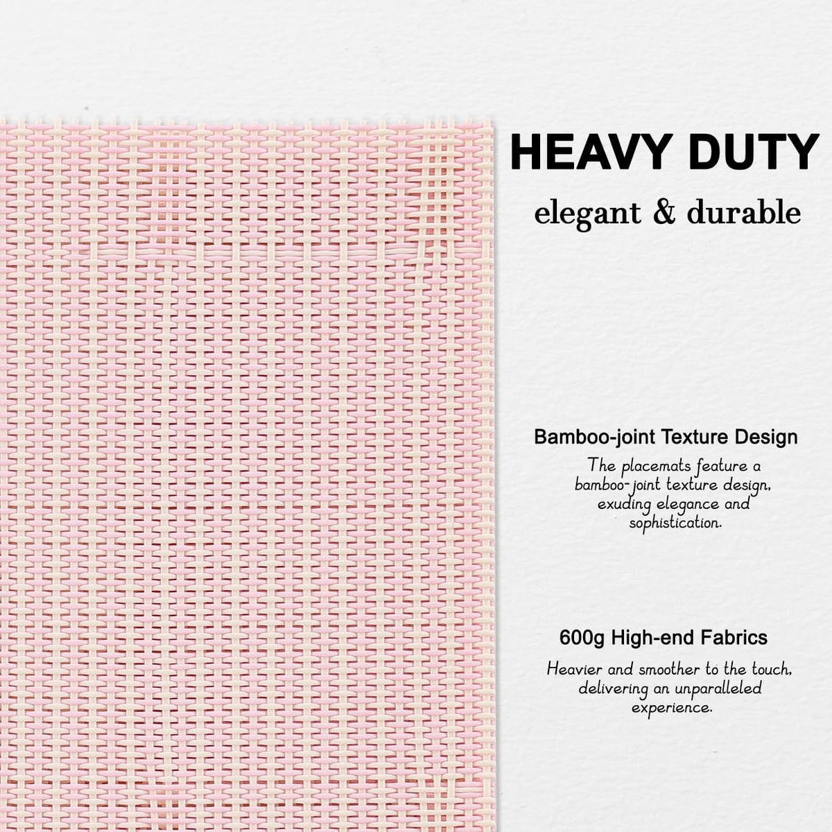 Placemats Set of 4, Vinyl Woven Heat-Resistant Place Mats