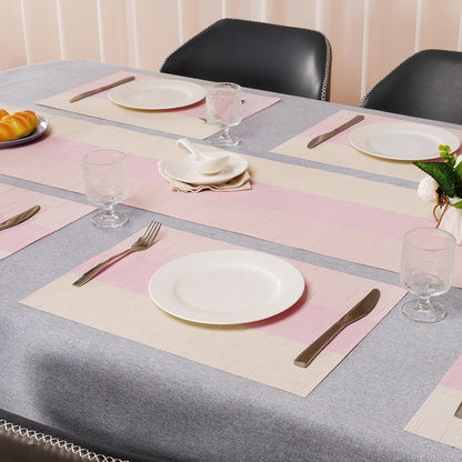 Placemats Set of 4, Vinyl Woven Heat-Resistant Place Mats
