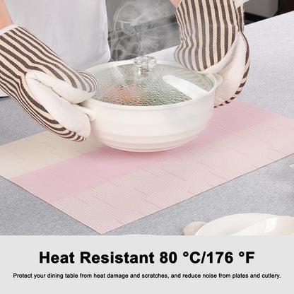 Placemats Set of 4, Vinyl Woven Heat-Resistant Place Mats