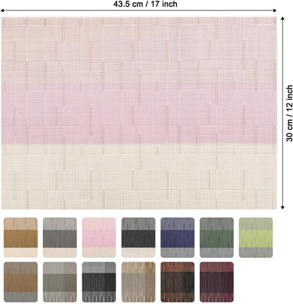 Placemats Set of 4, Vinyl Woven Heat-Resistant Place Mats