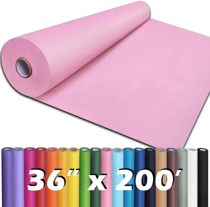 36" x 2,400" (200') Light Pink Kraft Paper Roll for Craft Bulletin Board Paper Art Table Covering Crafting Gift Wrapping Bouquet Packing Parcel 80GSM 55LB (Light Pink, 36" x 200')