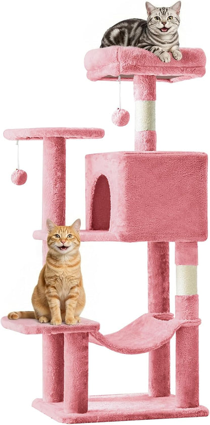DUMOS 44 Inch Cat Tree Tower with Natural Sisal Scratching Posts