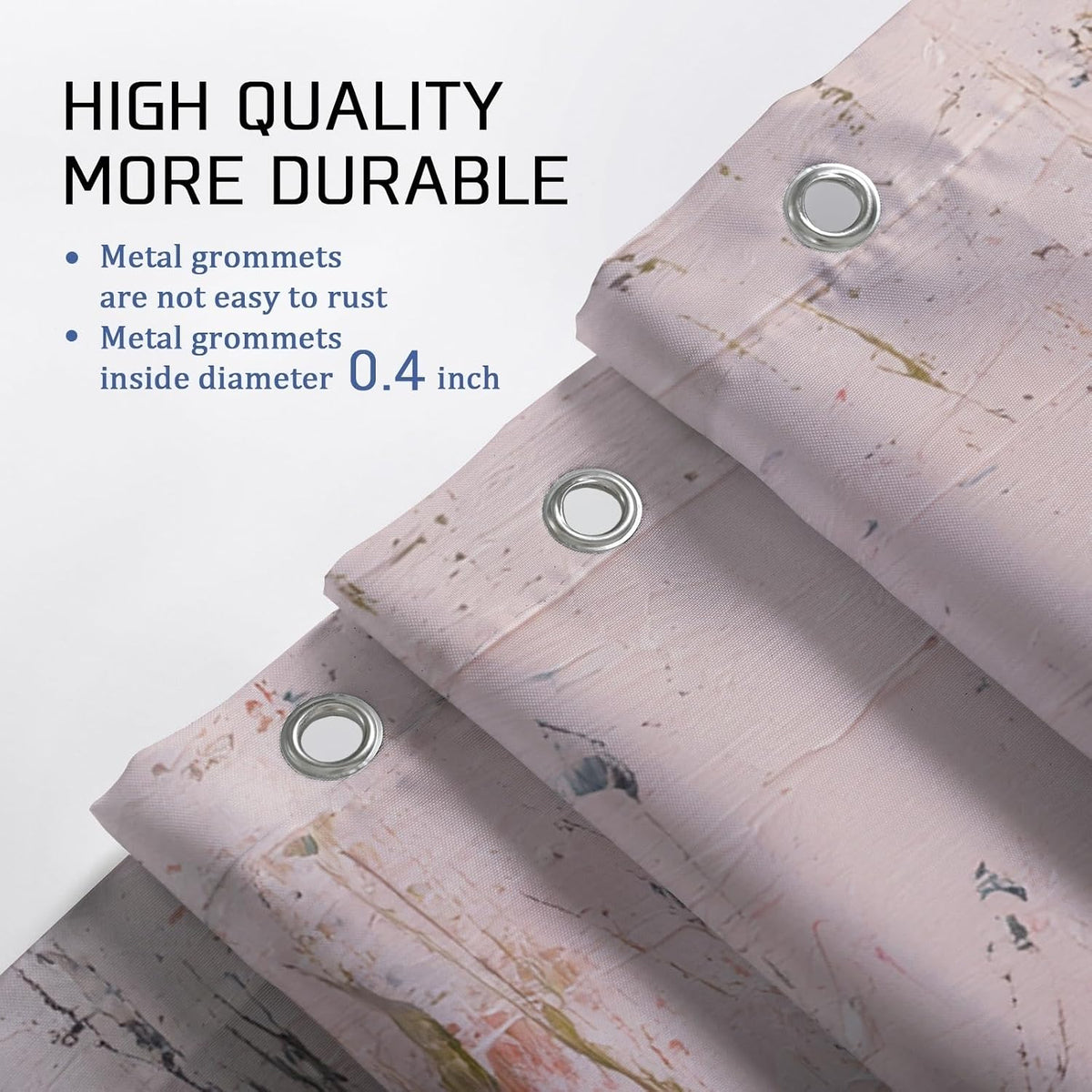 Artistic Shower Curtain, Peach Abstract Landscape Design Bathroom Decor, Modern Minimalistic Nature Scene Waterproof Fabric Shower Curtain with Hooks 72x72 Inch