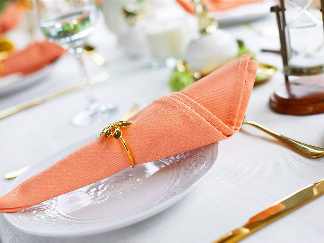 Peach Cloth Napkins Set of 6,100% Cotton Dinner Napkins, Warm Spring Carnation Color, Gift for Mon, Birthday,Soft Comfortable and Reusable 18"x18" (Salmon)