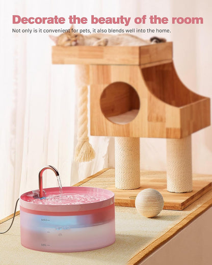 Pink Cat Water Fountain: Super Silent Cats Fountain