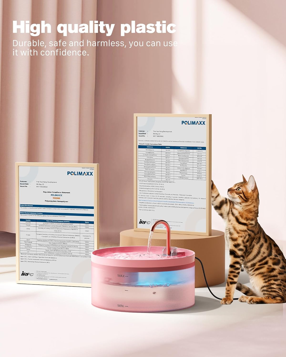 Pink Cat Water Fountain: Super Silent Cats Fountain