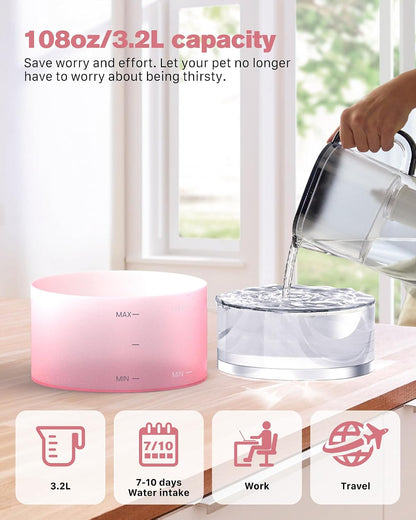 Pink Cat Water Fountain: Super Silent Cats Fountain