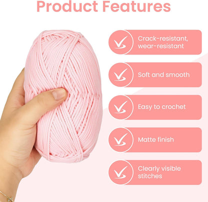 8Pack of 50g/1.76oz Chenille Yarn for Crocheting, Fluffy Soft Velvet Amigurumi Yarns, Skinny Baby Yarn for Beginners Knitting/Crochet Blankets Plush Toys Wearables DIY Craft (Pink)