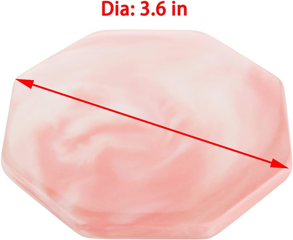 Hamster Ceramic Summer Cool Plate Pet Heat Dissipation Plate Octagon Shape Cooling Mat for Hamster and Small Pets (Pink, Diameter 3.6")