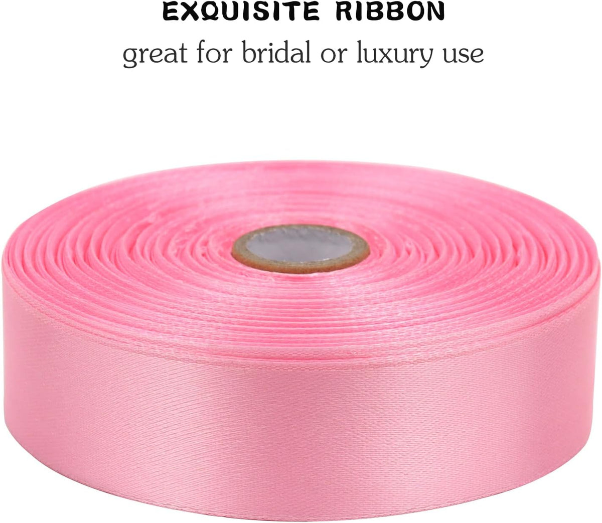 Pink Solid Satin Ribbon 1 Inch 50 Yards Solid Polyester Fabric Ribbon for Gift Wrapping Wedding Christmas Baby Shower Birthday Party Decoration Handmade Immortal Flower Craft