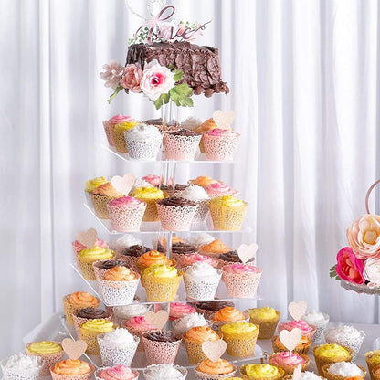 150 Pack Cupcake Wrappers, Little Vine Lace Laser Cut Liner, Paper Baking Cups for Wedding Party Birthday Baby Showers Decoration (Gold, White, Pink)