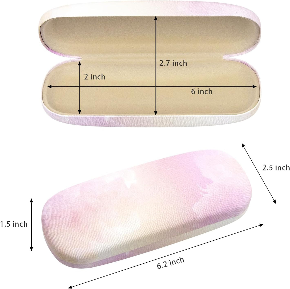 3 Pack Glass Cases Hard Shell, Portable Hard Eyeglasses Case Linen Fabrics Eyeglass Organizations for Women Girls