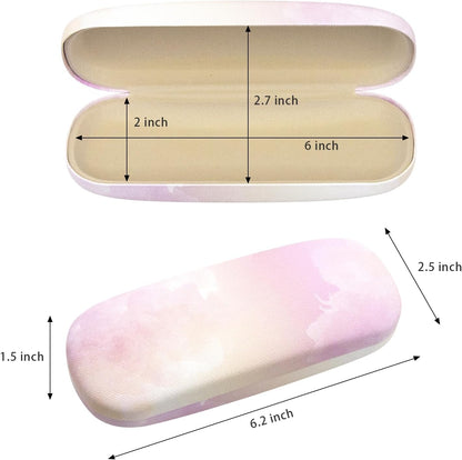 3 Pack Glass Cases Hard Shell, Portable Hard Eyeglasses Case Linen Fabrics Eyeglass Organizations for Women Girls