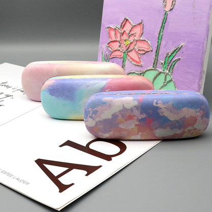 3 Pack Glass Cases Hard Shell, Portable Hard Eyeglasses Case Linen Fabrics Eyeglass Organizations for Women Girls