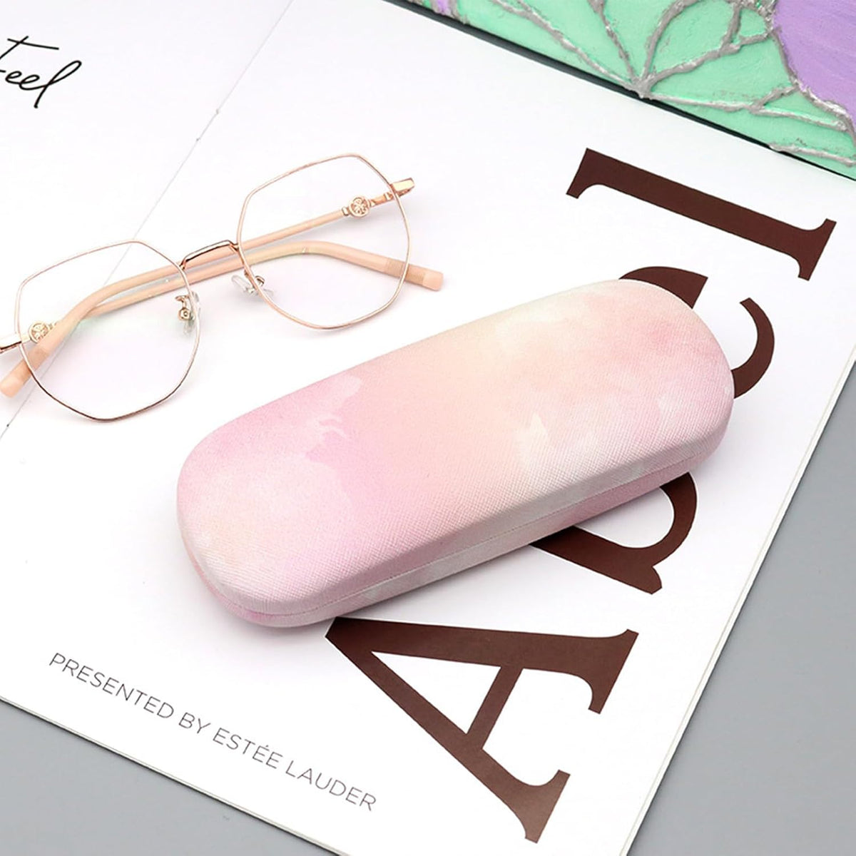 3 Pack Glass Cases Hard Shell, Portable Hard Eyeglasses Case Linen Fabrics Eyeglass Organizations for Women Girls