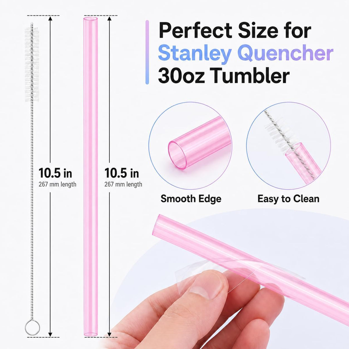 Replacement Straws for Stanley Quencher 30oz Tumbler, 6 Pack
