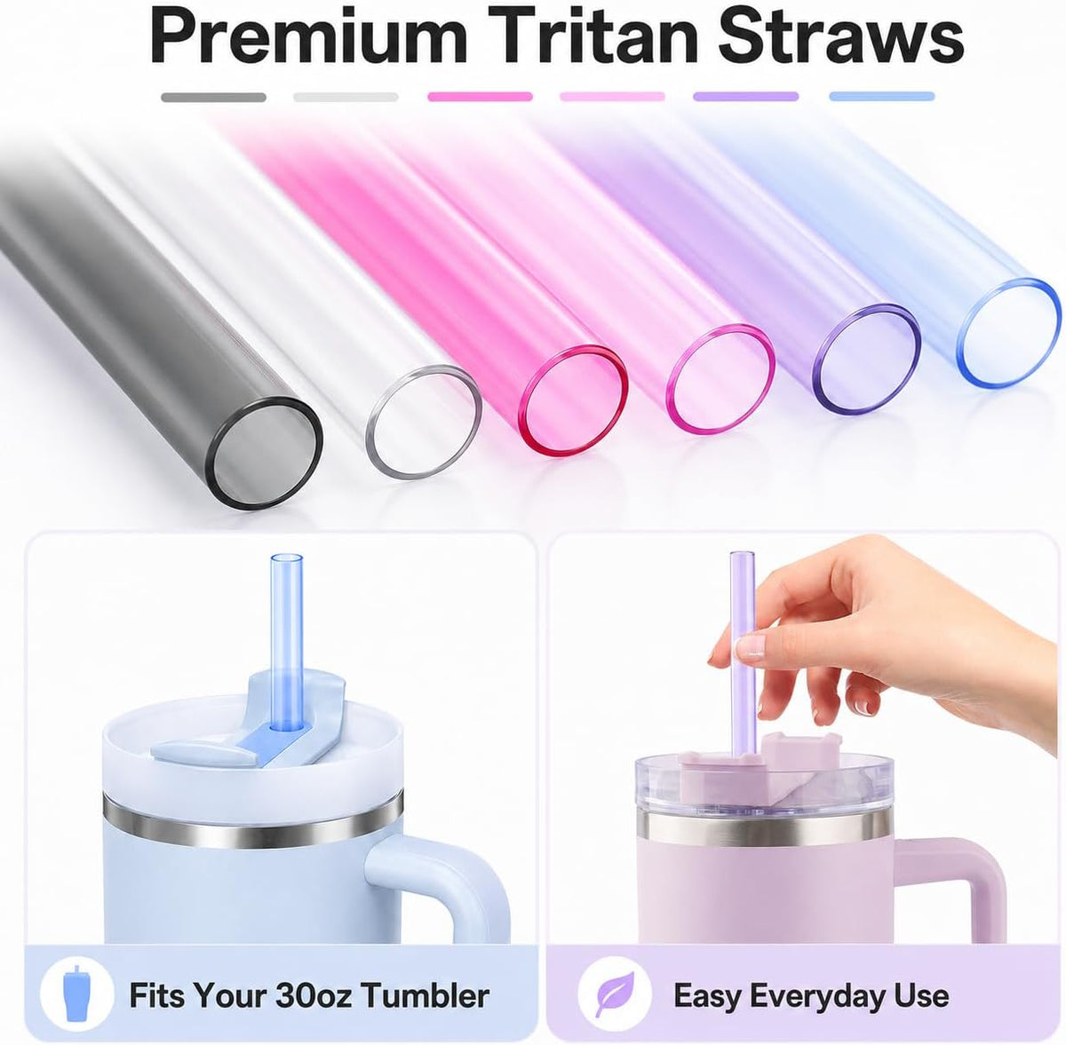 Replacement Straws for Stanley Quencher 30oz Tumbler, 6 Pack