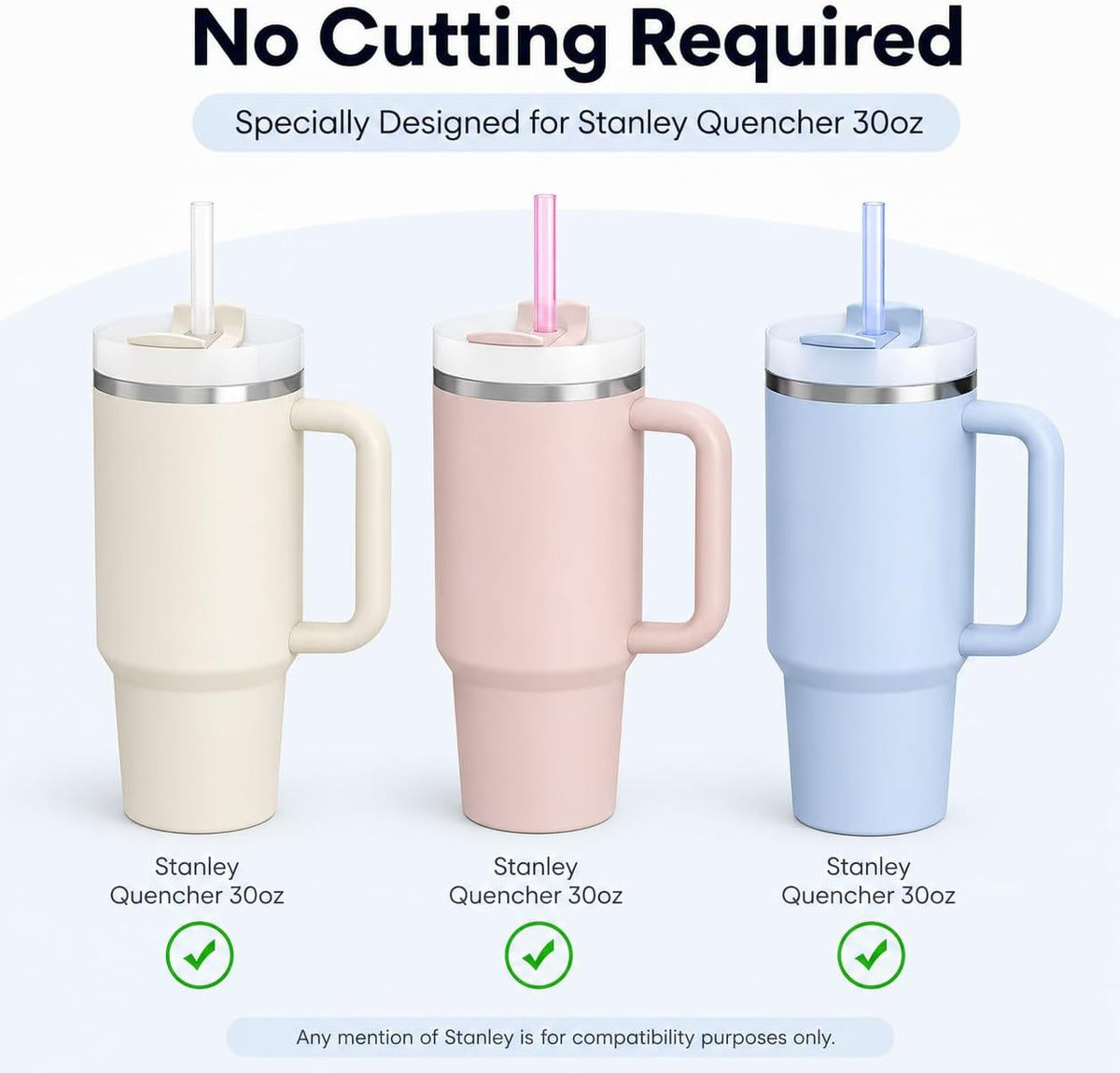 Replacement Straws for Stanley Quencher 30oz Tumbler, 6 Pack