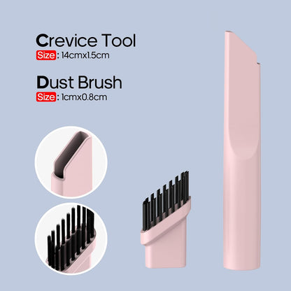 Auloea Mini Cordless Handheld Vacuum for Car, Keyboard, Laptop, Home, Pink