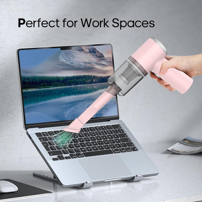Auloea Mini Cordless Handheld Vacuum for Car, Keyboard, Laptop, Home, Pink