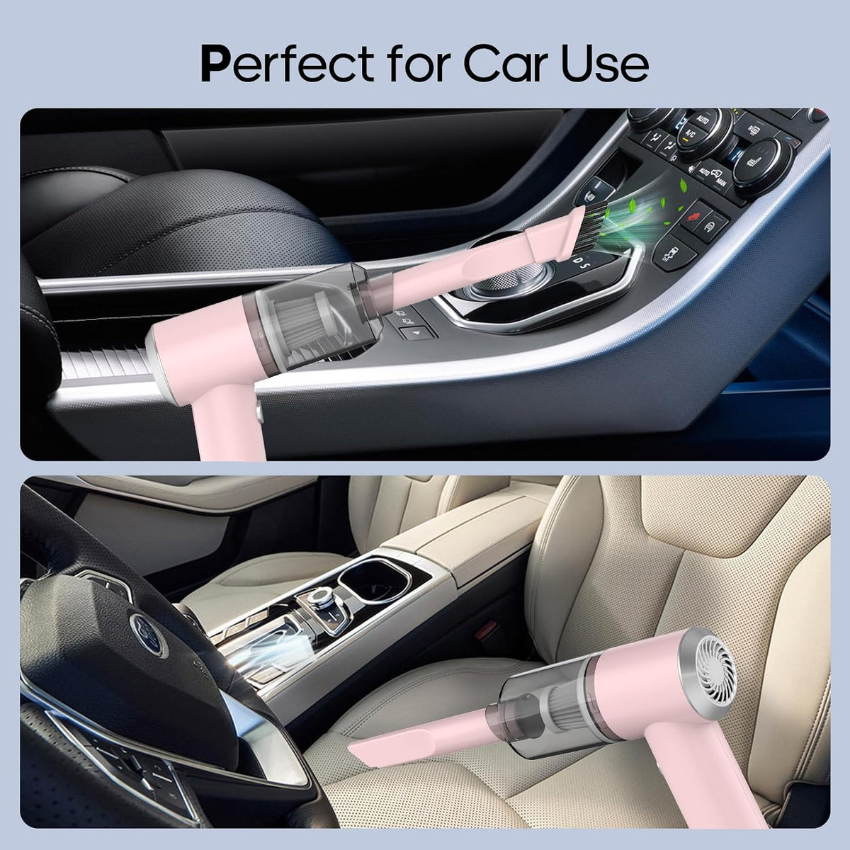 Auloea Mini Cordless Handheld Vacuum for Car, Keyboard, Laptop, Home, Pink