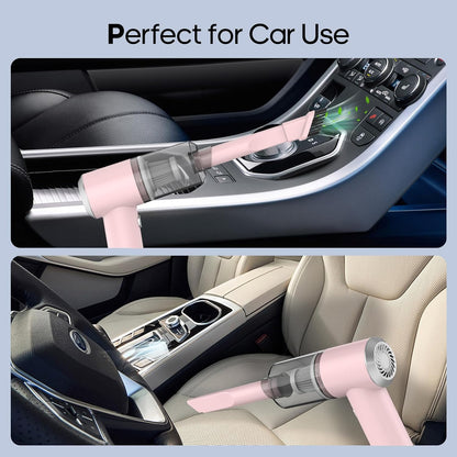 Auloea Mini Cordless Handheld Vacuum for Car, Keyboard, Laptop, Home, Pink
