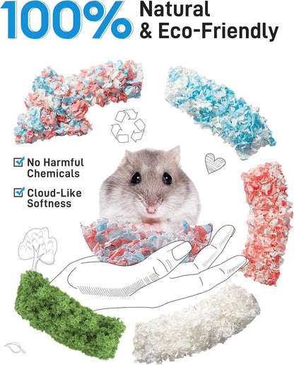 BUCATSTATE Hamster Bedding 101L, Truly 99% Dust-Free Paper Bedding, Blue