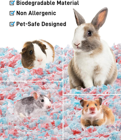BUCATSTATE Hamster Bedding 101L, Truly 99% Dust-Free Paper Bedding, Blue