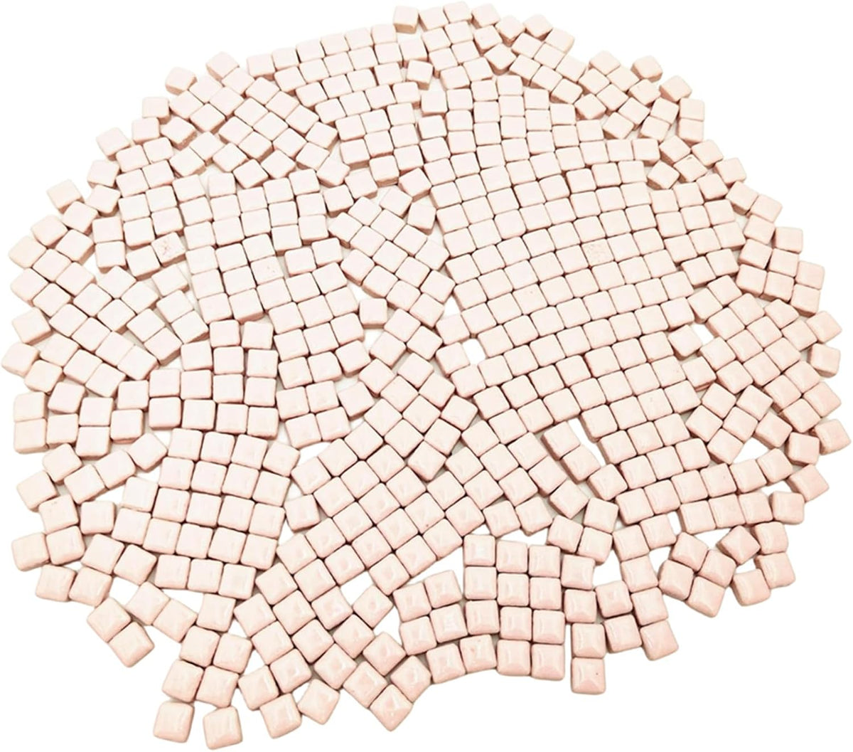 500PCS / 1.1LB Square Ceramic Mosaic Tiles, 0.4 x 0.4 inch Handmade Making Creative Micro Mosaic Tiles for DIY Art and Home Decorations (Pink)