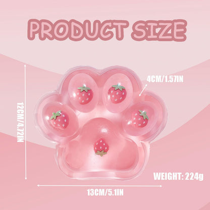Large Cat Paw Pink Squeeze Toys 5 inch Cute Strawberry Squishies Paw