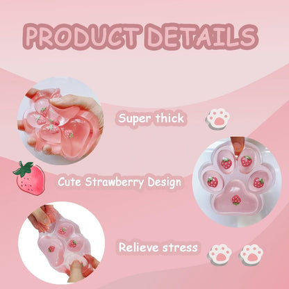 Large Cat Paw Pink Squeeze Toys 5 inch Cute Strawberry Squishies Paw