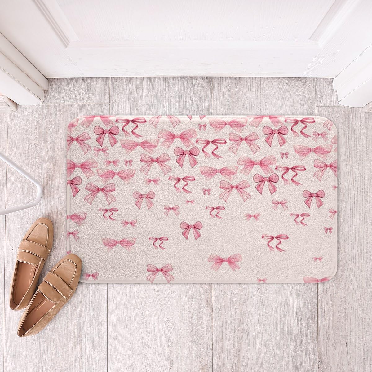 Pink Bowknot Bathroom Rug 16"x24" for Bathroom Girls