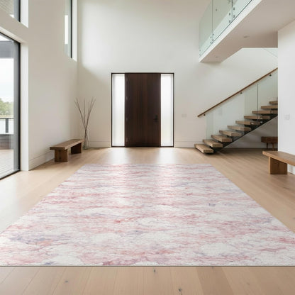 8'x10' Smooth Finish Abstract Abstract Foldable Mat, Blush Pink Snag-Free Chair-Friendly Large Carpet for Dining Room, Large Office, Lounge | 2110772