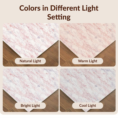 8'x10' Smooth Finish Abstract Abstract Foldable Mat, Blush Pink Snag-Free Chair-Friendly Large Carpet for Dining Room, Large Office, Lounge | 2110772