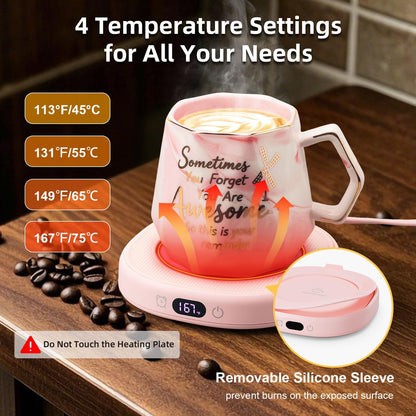 Coffee Mug Warmer Set Smart Electric Heated Cup Beverage Tea Candle Plate