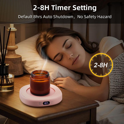 Coffee Mug Warmer Set Smart Electric Heated Cup Beverage Tea Candle Plate